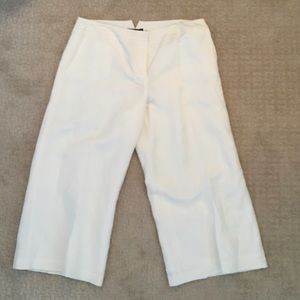 Karl Lagerfeld White Wide-Leg Capri Pants